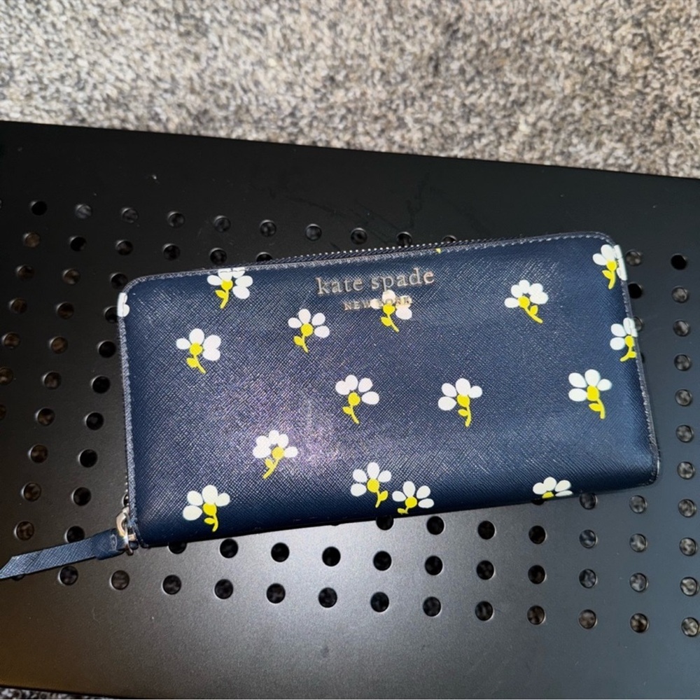 Kate Spade Navy Wallet with Daisy Print